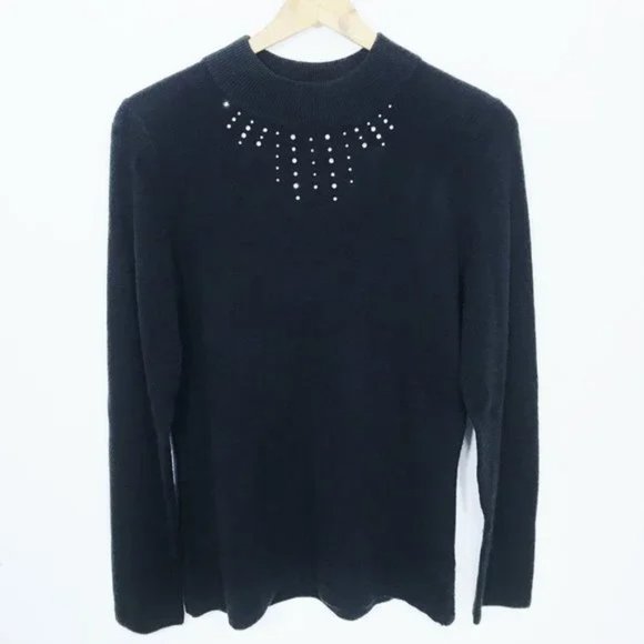 Mercer Street Studio Sweater Rhinestones Black M - Picture 4 of 7